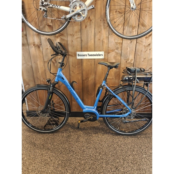 Victoria E-trekking elektrische fiets Dames Mat blauw 53cm 2019
