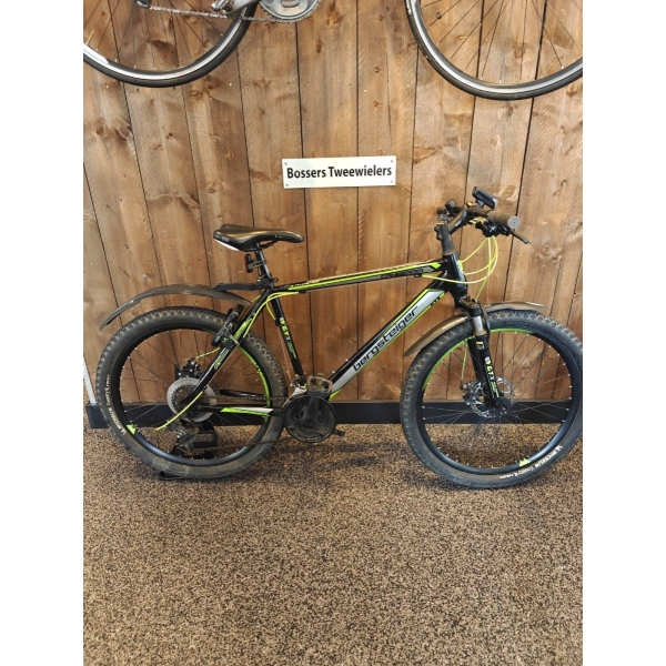 Bergsteiger Canberra MTB 26 INCH Jongens Glans zwart/groen 45cm 2018